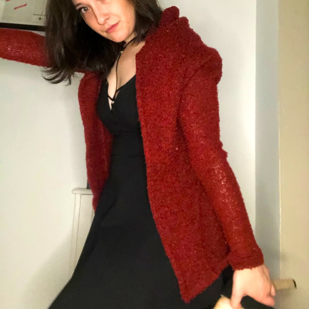 Honey Punch Red Cardi